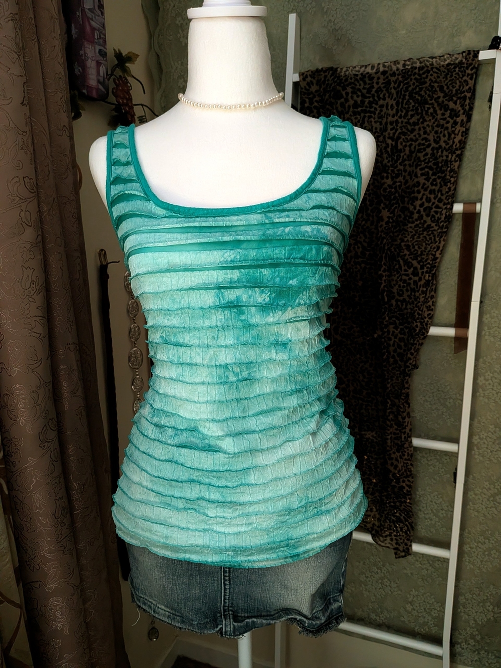 Y2K Mermaid Teal/Cyan Top